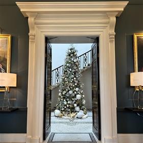 fwthumb12 foot white elegant Christmas tree The Langley, Lilys Flowers Lightwater.jpg